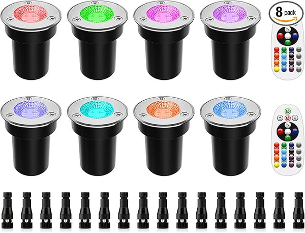 ZUCKEO RGB Low Voltage Landscape Lights LED Color Changing Well Lights, Outdoor In Ground Light Waterproof Accent | Lumora