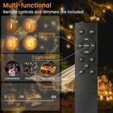 String Lights, 100FT Patio Lights with 64+5 Bulbs(1.5FT Bulbs Spacing), Outdoor String Lights, Remote & Dimmer, 3 | Lumora