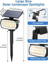 Fabrito Large Solar Spot Lights Outdoor 4 Pack, 1000 Lumens High Brightness, IP65 Waterproof Solar Spotlight with | Lumora