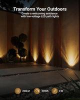 Sunco 12 Pack Low Voltage In-Ground LED Outdoor Lights, Landscape Well Lighting for Yard, Garden, Walkway, 3W, 200 | Lumora