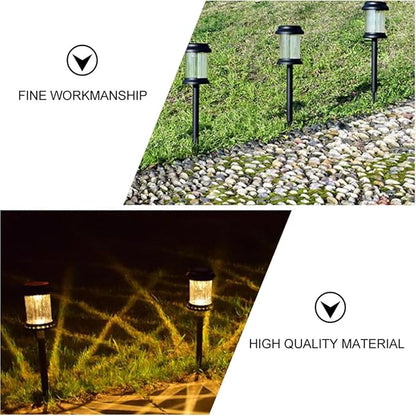 6pcs Solar Lawn Lights Outdoor Landscape Ground Plug Lamps Waterproof LED Garden Path Lighting for Yard Patio Night Illumination