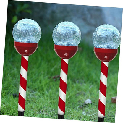 jojofuny 2pcs Led Solar Lawn Light Crack Ball Landscape Lamp Outdoor Solar Ground Lights Powered for Garden Landscape Lamp