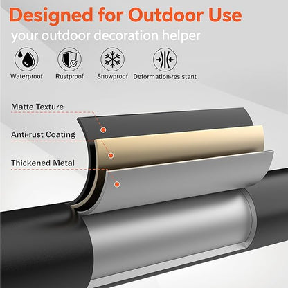6 Pack String Light Poles, 5 Ft Light Poles for Outside, Thickened Metal Poles for Outdoor String Lights, Light Pole for Patio Deck Garden Backyard Wedding Party Decor