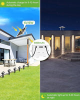 CLY 6 in 1 Solar Spot Lights Outdoor, 2700K Warm White Solar Spotlights Landscape Lights, IP66 Waterproof 59.06ft | Lumora