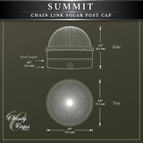 Classy Caps CH2233S Summit Chain Link Solar Post Cap, Silver – High Output LED, Fits 1-7/8", 2", 2-2/8",2.5 | Lumora