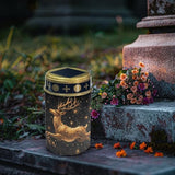 Golden Deer Pattern Garden Stake Light, Solar Light for Cemetery Grave,Solar Pathway Lights Outdoor Waterproof,Lawn | Lumora