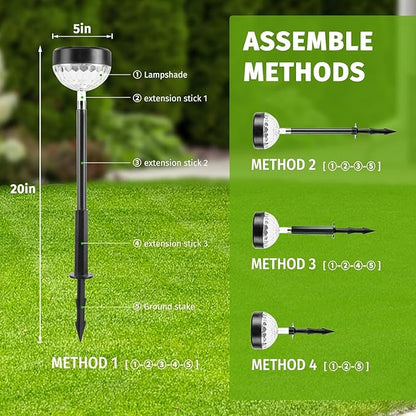Solar Pathway Lights Outdoor, Color Changing+8 Fixed Color (Warm White, Cool White, Colored) Solar Lights Outdoor, Bright Solar Powered Garden Light (6)