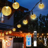 SMY Lighting 22FT Rechargeable Battery Operated 50 LED Crystal Globe String Lights Outdoor/Indoor, Patio Hanging | Lumora