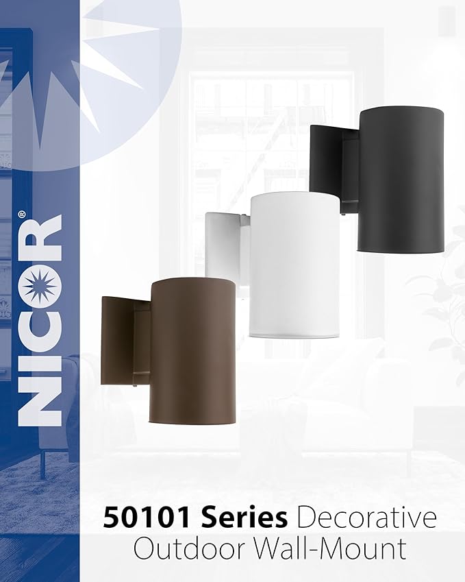 NICOR Lighting 7 inch Decorative Bronze Wall Mount Down Light (50101BA) | Lumora