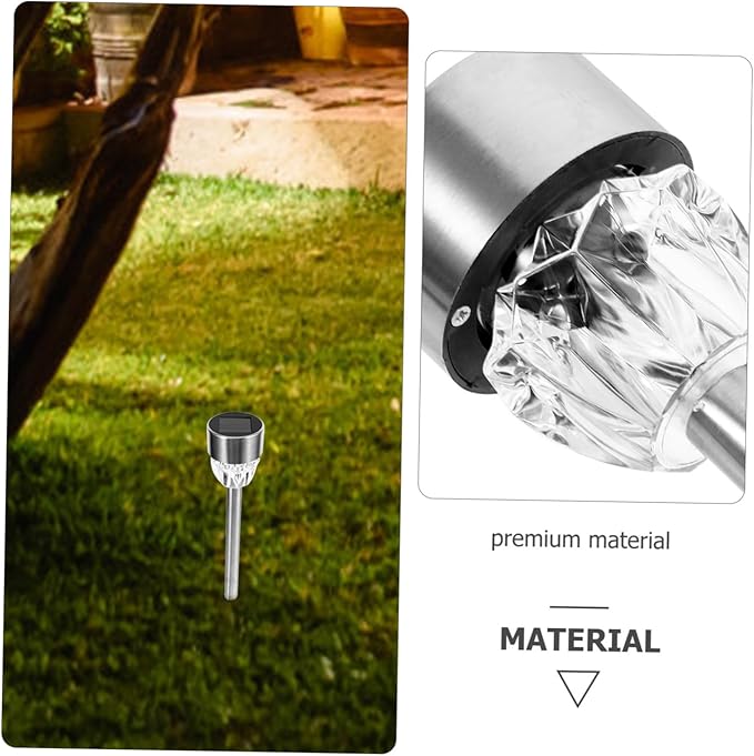 2-Pack Stainless Steel Solar Garden Light Waterproof Ground Insert Outdoor Lamp for Courtyards Decorative Solar Powered Light for Gardens