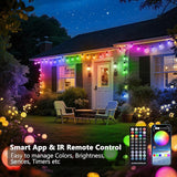 Outdoor String Lights, 25ft 20 Bulbs LED Color Changing Hanging Lights Dimmable with 220+ Scene Modes,App Control | Lumora