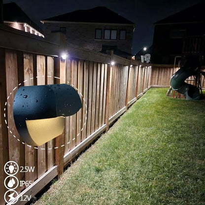 Arrownine Landscape Lighting Cast Aluminum 2.5W Deck Lights Low Voltage Railings Lights Outdoor Patio Step Light,Post Stair Fence Lighting Warm White Water Resistant IP65,Black Finish 3-Pack