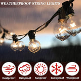 Festival Depot 25FT Patio String Lights with 25 Waterproof G40 Globe Bulbs (3 Spare) for Christmas Halloween, E12 | Lumora