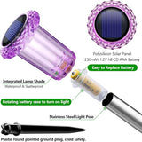 DenicMic Solar Lights Outdoor 10 Pack Waterproof Purple LED Stainless Steel Stake Outside Lights for Yard Pathway | Lumora