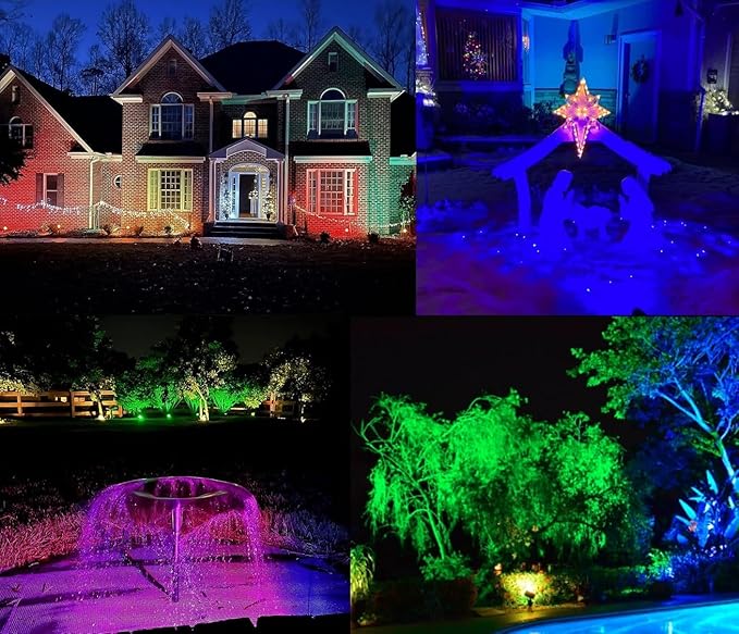 TOVEENEN Color LED Outdoor Landscape Spotlight - 120V 12W Waterproof Spot Lights for Christmas Halloween Yard | Lumora