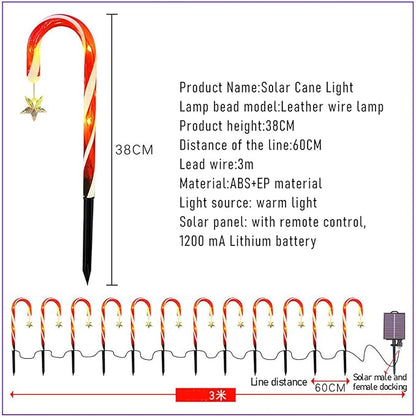 MIOBER Solar Outdoor Snowflake Cane Lights, IP65 Waterproof Solar Pathway Lights, Landscape Lighting Solar Garden Lights for Christmas Outside Yard Pathway Backyard,5 PCS