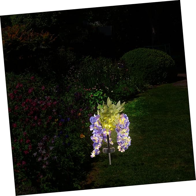 Milisten Solar Pathway Lights Led Flower-Shaped Lights for Garden Decoration Easy to Install Outdoor Lighting for Courtyards and Patios