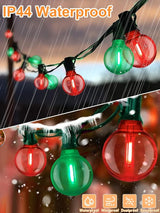 SUNSGNE 50FT Vintage Christmas Lights Outdoor, G40 LED Globe Outdoor Christmas Lights with 27 LED Clear Red Green | Lumora