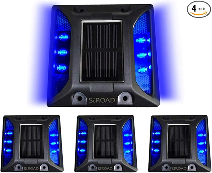 Solar Driveway Deck Light, IP68 Waterproof Driveway Reflector Outdoor Blue LED Light for Dock Walkway Lane Porch | Lumora
