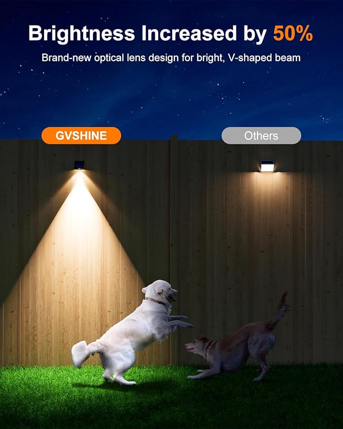 12 Pack Decorative Solar Powered Fence Lights Outdoor Waterproof with Cool White LED Spot Lens, for Outside Wall | Lumora
