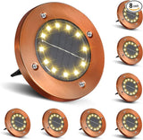 Outdoor In-Ground Lights Solar Disc Lights Outdoor Solar Garden Lights In Ground Solar Landscape Light 8 Pack 12 | Lumora