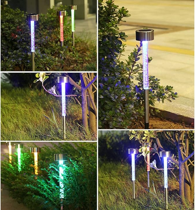 Solar Lights Outdoor 6 Pack Solar Pathway Lights Outdoor Waterproof LED Landscape Garden Lights Solar Powered Outdoor Lights Solar Garden Lights for Pathway Walkway Yard