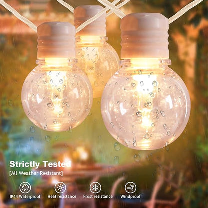 Afirst White Outdoor String Lights 34ft with100 LED Bulbs Waterproof Patio Lights for Garden Backyard Holiday