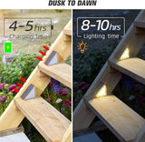 NIORSUN Outdoor Stair Lights 16 Pack, Solar Step Lights IP67 Waterproof with 13 Bright LEDs, 3000K Warm White, Auto | Lumora