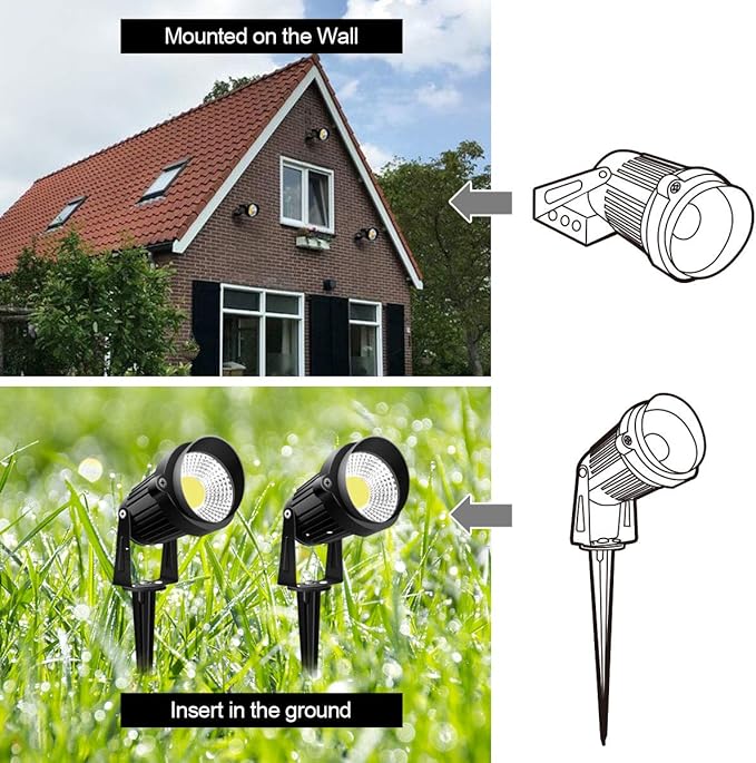 ZUCKEO Low Voltage Landscape Lights LED Landscape Lighting with Connectors, 10W 12V 24V Outdoor Spotlights | Lumora