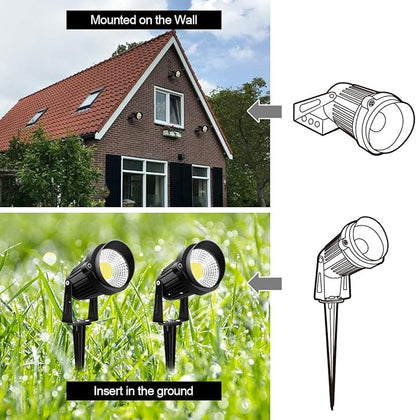 ZUCKEO Low Voltage Landscape Lights LED Landscape Lighting with Connectors, 10W 12V 24V Outdoor Spotlights Waterproof Garden Flood Pathway Yard Lights 1000LM Daywhite Light(10Pack with Connector)