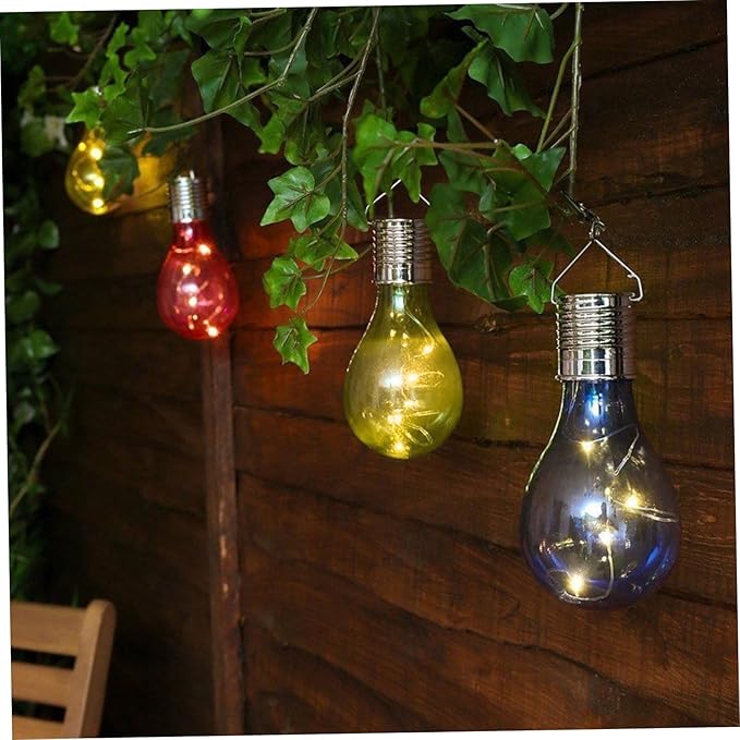 DOITOOL 6pcs Solar Powered Copper Wire Led Hanging Bulb Warm White Light for Garden Patio and - Outdoor Wall Light | Lumora
