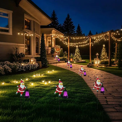 Christmas Santa Solar Kettle Lights Garden Lawn Decorative Lights, Santa Claus Ground Lamp Yard Decoration,Lamp Solar LED Night Light Outdoor Gardens Decor for Christmas Decorations