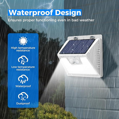 Peasur Solar Outdoor Lights [20 Pack/140LED], 3000K Solar Motion Sensor Outdoor Powered Security Lights 3 Working Modes Waterproof for Outside Garden Yard, White Frame