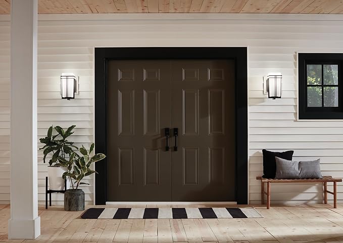 Kichler Tremillo 17.25" Outdoor Wall Lightin Black, 1-Light Exterior Wall Sconce Porch Light with Satin Etched | Lumora