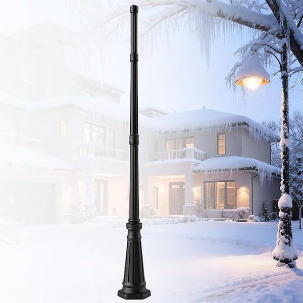 Universal Outdoor Post Light Pole, Black Cast Aluminum Pole with 2.36" Fitter Mount, 79in Tall Traditional Street | Lumora