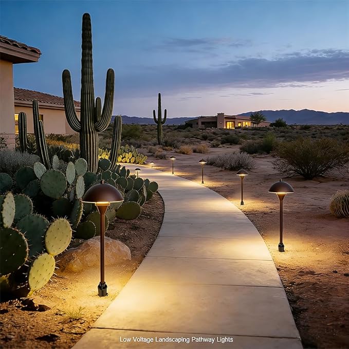 Arrownine Low Voltage Pathway Lights,Replaceable Path Lights G4 LED Outdoor Landscape Lighting Driveway Walkway Garden Yard Light Oil Rubbed Bronze Warm White Pack of 2