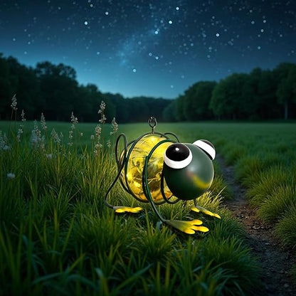 EVOLUX Solar Outdoor Frog Lights for Garden - Outdoor Statues Figurine Lights for Lawn, Patio, Balcony, Yard Ornament Cut Housewarming Gifts(1 pc)