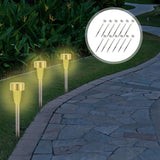 12pcs Solar Pathway Lights Outdoor Garden Stake Lights Stainless Steel Warm White Solar Lawn Lighting for Patio | Lumora