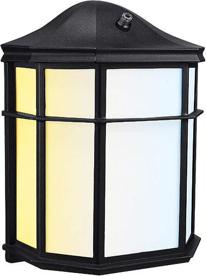 LEONLITE 3CCT Dusk to Dawn Outdoor Wall Light, LED Wall Sconce, 15W(100W Eqv.), Exterior Light Fixture Wall Mount, Frosted Wall Lantern for Porch, Patio, 1000lm, Aluminum, Waterproof