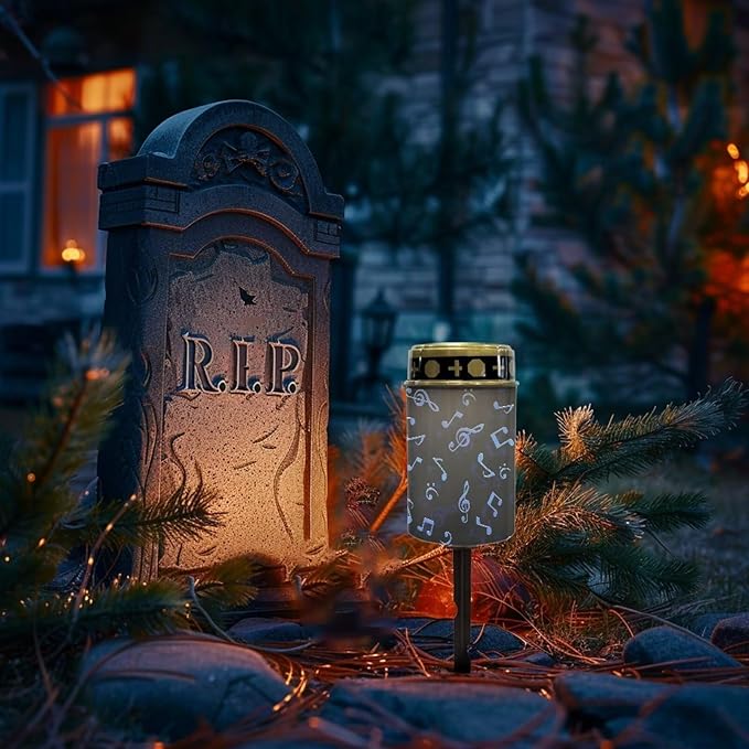 Music Notes Solar Outdoor Lights Garden Decor Solar Lights Cemetery Decorations for Grave