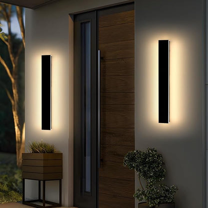 Mikeru 23.6inch Outdoor Wall Light Fixtures, 3000K/4500K/6000K Three Colors Switchable Modern Exterior Wall Sconces Acrylic Invisible Outdoor Lights for Porch