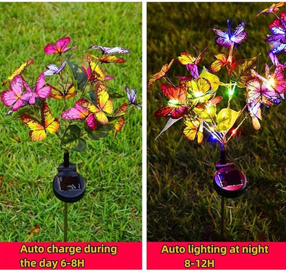 Solar Lights Outdoor Garden Decorative, Solar Flowers Outdoor Waterproof,Solar Garden Decor, Solar Lights for Outside Pathway,Patio,Yard,Outdoor Solar Decorations,Christmas Gardening Gifts (4Pack)