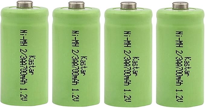 Kastar 4-Pack Ni-MH Battery 2/3 AA Ni-MH 1.2V 700mAh Replacement for Solar Light, Solar Decorations, Solar Flowers, Holiday Solar Lights, Walmart lawn solar lights, Walmart pathway lights, Yard lights