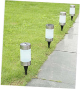 1Pc Solar Power Mini Landscape Lawn Lamp LED Garden Light for Walkway Patio Cylindrical Design Black Silver Outdoor | Lumora