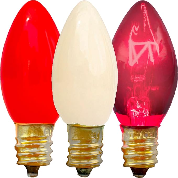 EST. LEE DISPLAY L D 1902 Indoor ＆ Outdoor String Light C7 Ceramic Christmas Steady Replacement Bulbs (Valentine' | Lumora