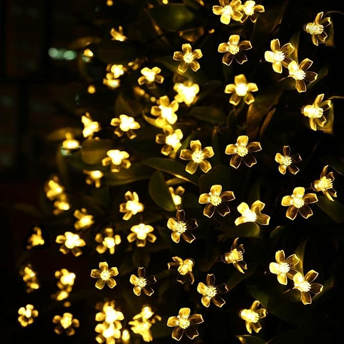 Fairy Lights Christmas Decorative Flower String Lights 33 Feet 100 LEDs, 8 Flash Modes with Tail Plug Connectable | Lumora