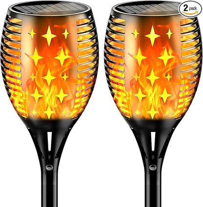 YoungPower 43'' Large Solar Torch Lights Flickering Flames Torches, Waterproof Outdoor Flame Decoration Lighting for Yard Driveway, 2 Pack