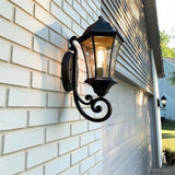 19.5in Large Outdoor Wall Light Fixture for Porch, Bronze Aluminum Exterior Door Lantern Light with Wall Mount | Lumora