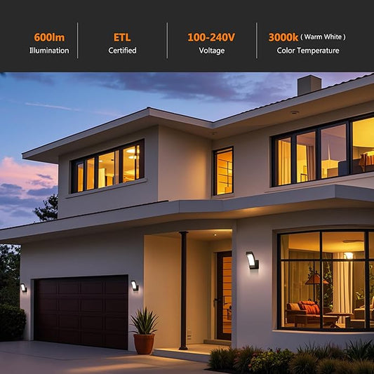 Outdoor Wall Light Porch Light for House,LED Wall Mount Lamp Exterior Lighting Fixture Arc Wall Sconce for Porch Front Door Garden Yard Patio IP54 Waterproof 7.5W 600Lm 3000K (Dark Grey)