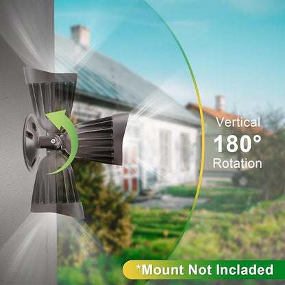 OSTEK 25W LED Bullet Spotlight Flood Light, 3CCT Selectable LED Landscape Spotlight with Knuckle Mount 3500LM, 0-10V Dimmable Commercial Outdoor Weatherproof Flood Light 120-277V, UL-Listed (12 Pack)